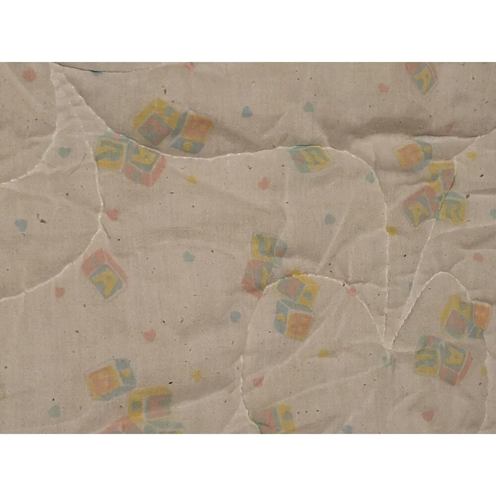Vintage Red Calliope 1986 ABC Heart‎ Blocks Crib Blanket